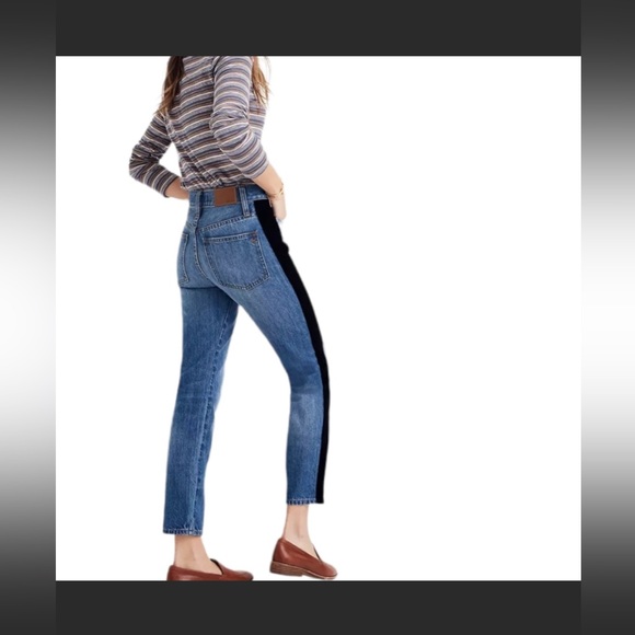 Madewell The Perfect Vintage Jean in Velvet Tux Stripe Edition Size 26 - Picture 2 of 4